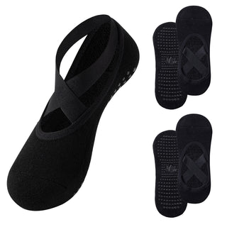 Womens 4pk Black Ballerina Socks
